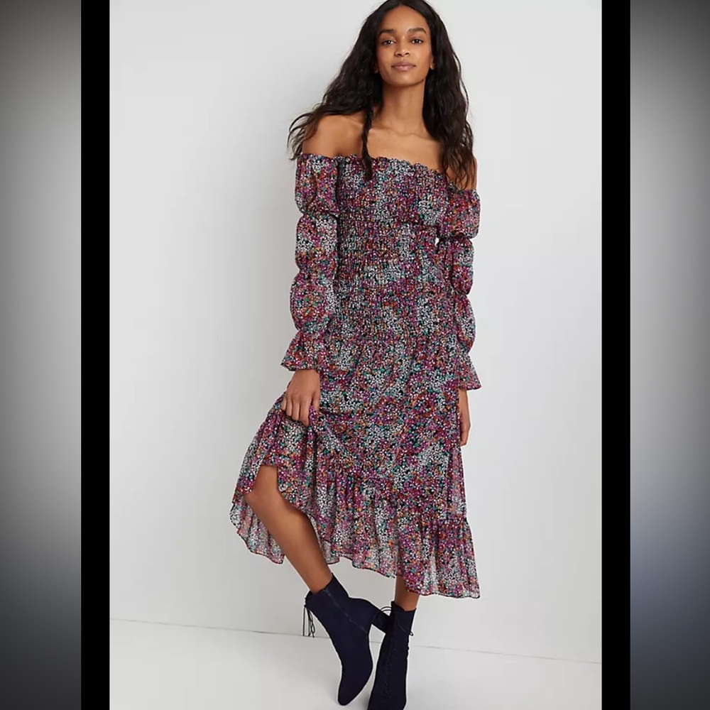 NWT Miss Floral Multicolor Maxi Dress Size Large